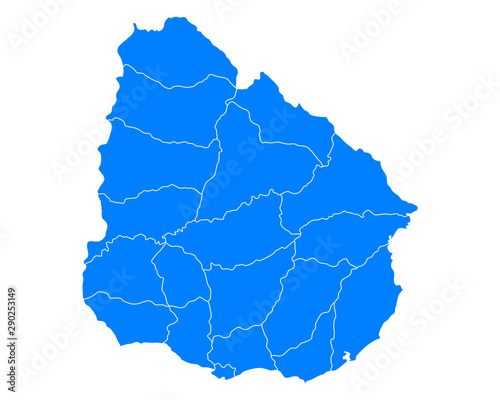 Karte von Uruguay