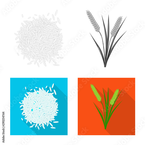 Isolated object of crop and ecological icon. Set of crop and cooking stock symbol for web.