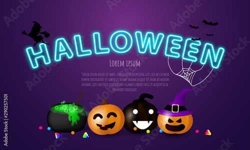 Halloween Carnival Background, concept design Party, Celebration Vector illustration.