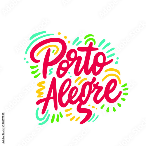 Porto Alegre City Typography vector design. Greetings for T-shirt, poster, card and more