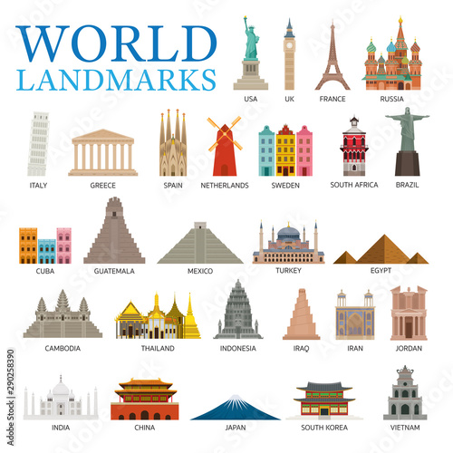 World Countries Landmarks Set
