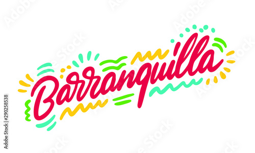 Barranquilla, text design. Vector calligraphy. Typography poster. Usable as background. photo