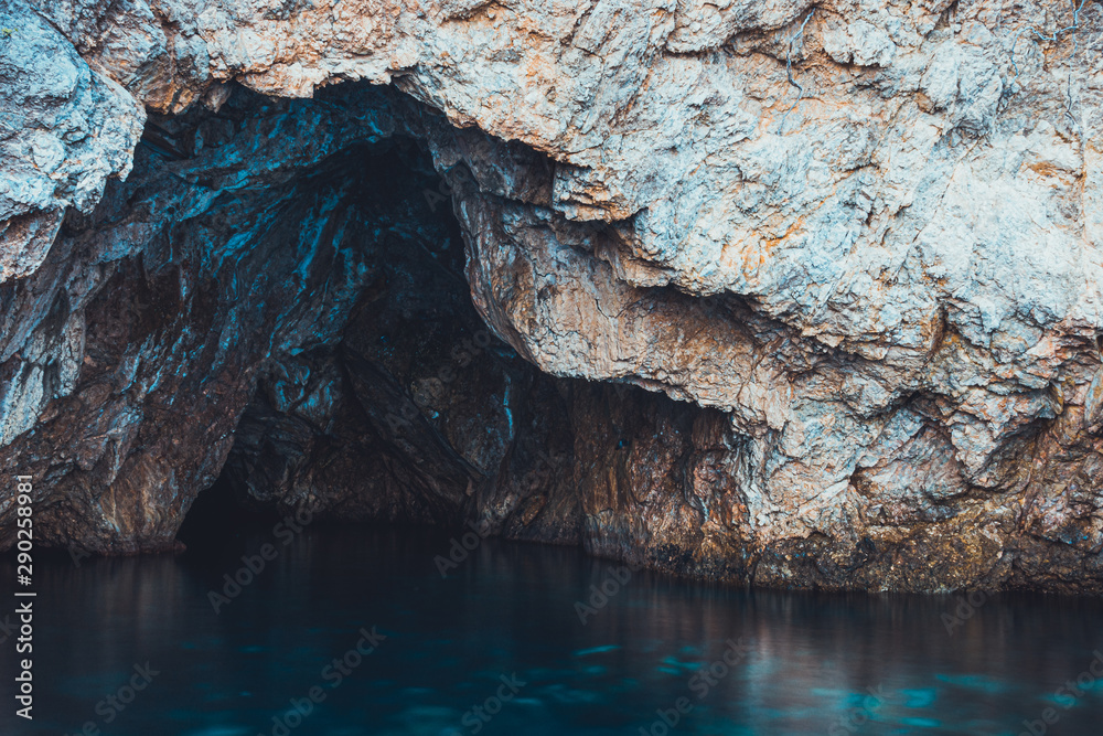 lone cave with clean water