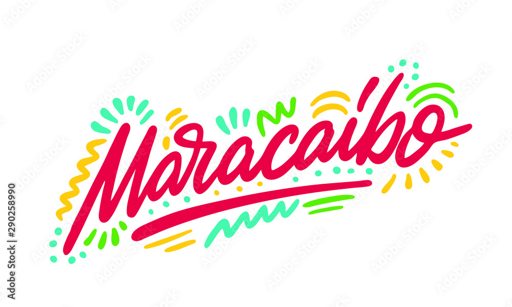 Maracaibo, text design. Vector calligraphy. Typography poster. Usable as background. Maracaibo, text design. Vector calligraphy. Typography poster. Usable as background.