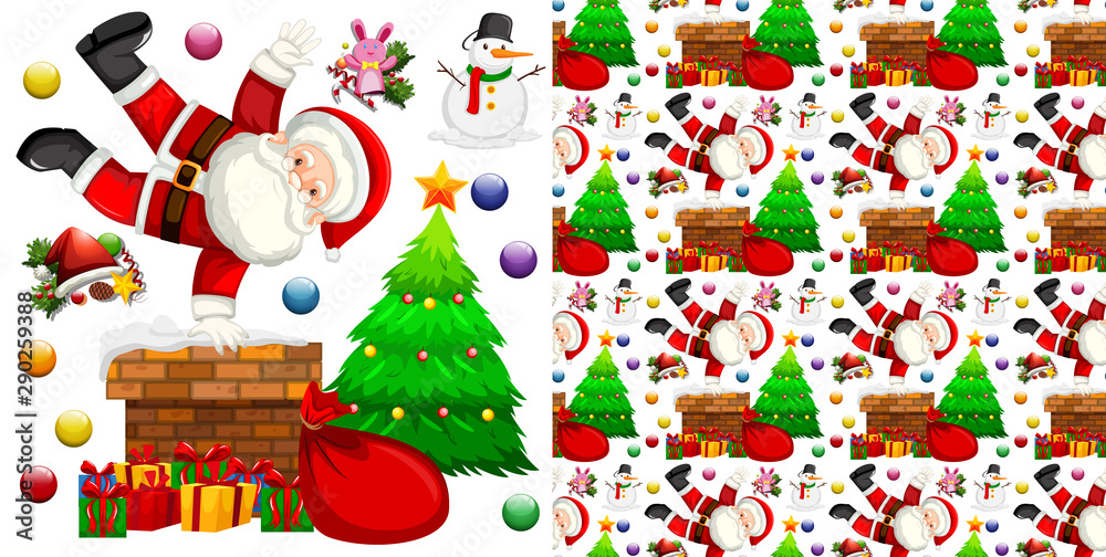 Seamless background design with christmas theme