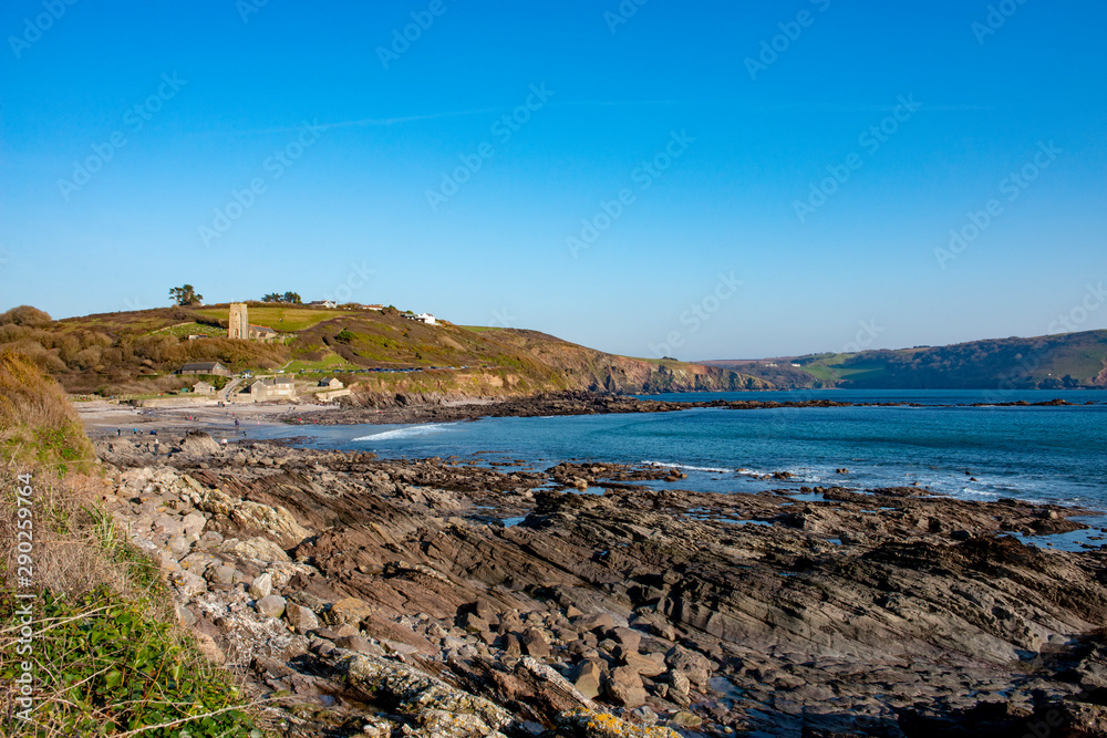 Wembury beach on a sunny winters afternoon