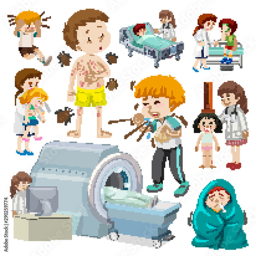 Children with different types of sickness