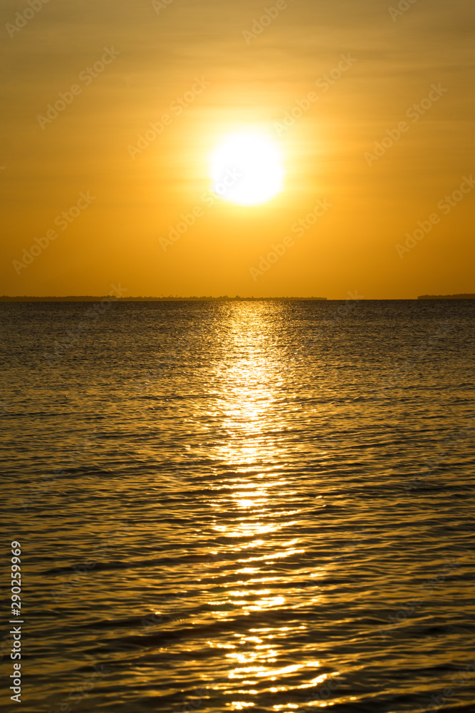 Beautiful sunset above the sea