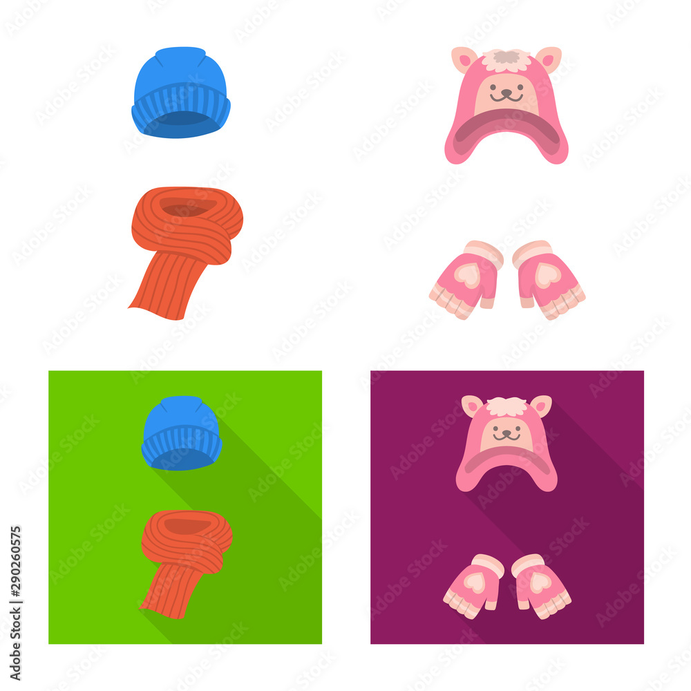 Fototapeta premium Isolated object of clothes and texture logo. Collection of clothes and weather stock vector illustration.