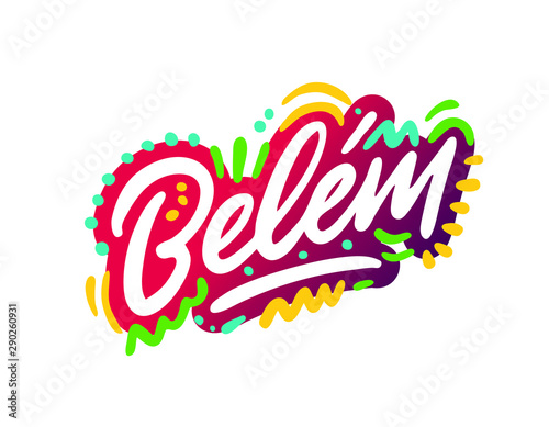 Belim Word Text with Creative Handwritten Font Design Vector Illustration. - Vector