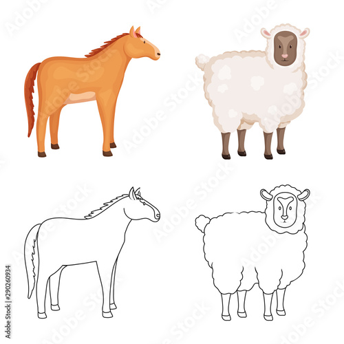 Vector design of breeding and kitchen icon. Set of breeding and organic stock symbol for web.