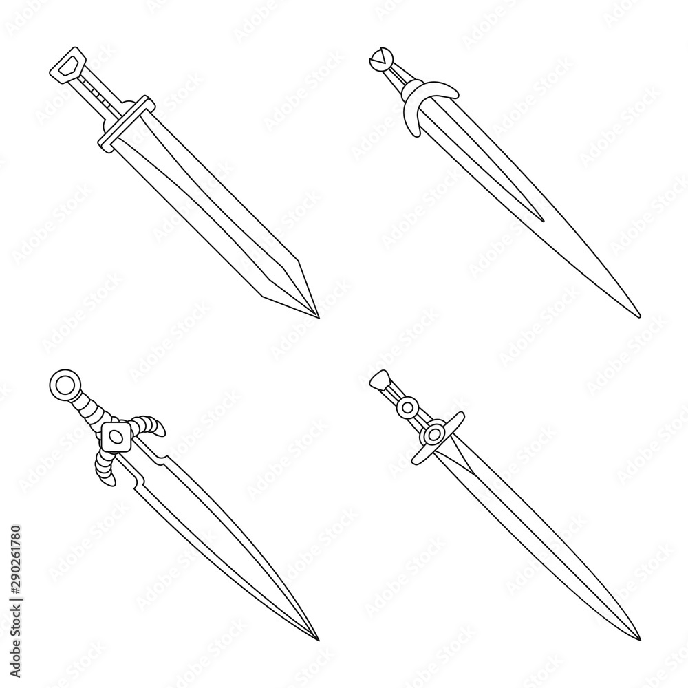 Isolated object of game and armor symbol. Collection of game and blade stock vector illustration. Isolated object of game and armor symbol. Collection of game and blade stock vector illustration.