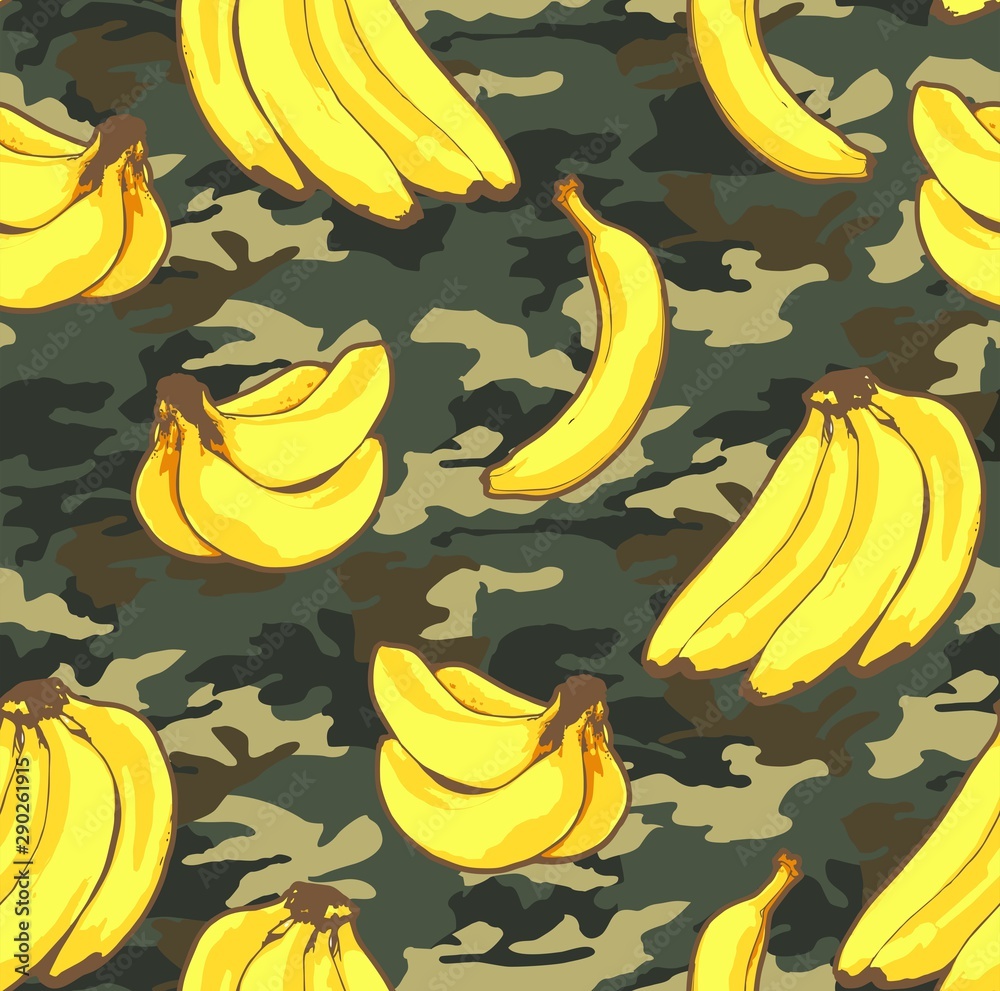 camouflage banana seamless vector pattern Stock Vector | Adobe Stock