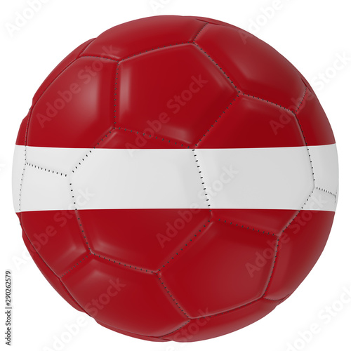 Latvia flag on a soccer ball