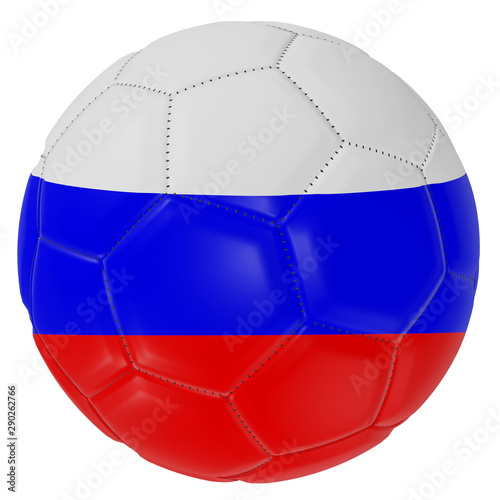 Russia flag on a soccer ball