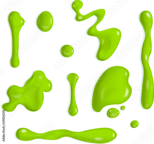 Different realistic slime drops set