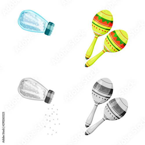 Isolated object of cafe and Latin logo. Collection of cafe and national stock vector illustration.