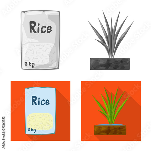 Vector illustration of crop and ecological logo. Collection of crop and cooking stock symbol for web.