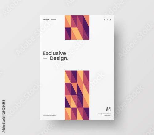 Amazing business presentation vector A4 vertical orientation front page mock up. Modern corporate report cover abstract geometric illustration design layout. Company identity brochure template.