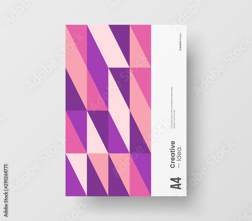 Amazing business presentation vector A4 vertical orientation front page mock up. Modern corporate report cover abstract geometric illustration design layout. Company identity brochure template.