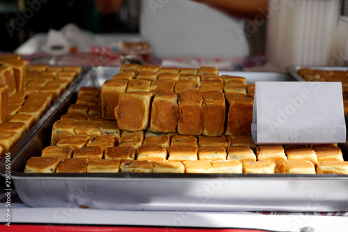 sweet bakery for vegan, cube red bean cake in vegetarian food phuket festival,traditional bakery