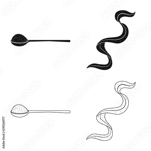 Vector design of protein and sea sign. Collection of protein and natural stock vector illustration.