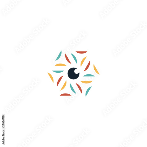 Hexagon lens logo design vector unique, modern
