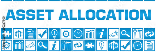 Asset Allocation Blue White Box Grid Business Symbols 