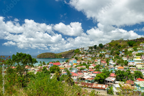 Village of Canaries on Saint Lucia in the Caribbean © goyoconde