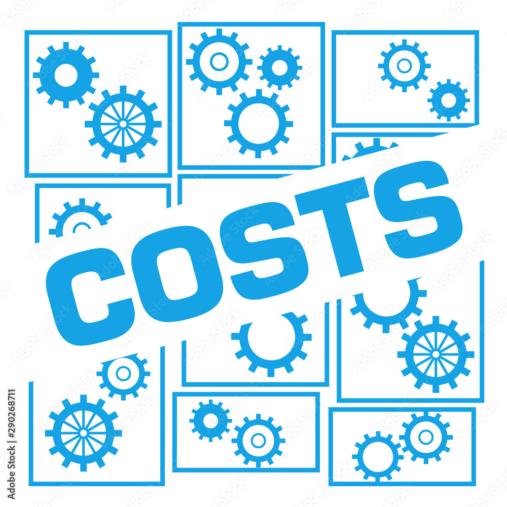 Costs Blue Borders Gears Grid Badge Style Costs Blue Borders Gears Grid Badge Style