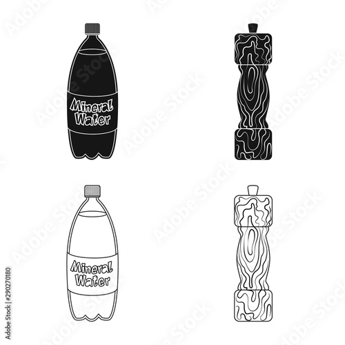 Vector illustration of cooking and sea logo. Collection of cooking and baking stock symbol for web.