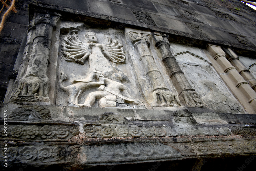 Outer wall of the Shiva Temple of Sivasagar, Assam, India