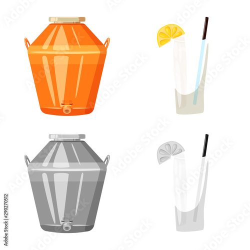 Isolated object of cafe and Latin icon. Set of cafe and national vector icon for stock.