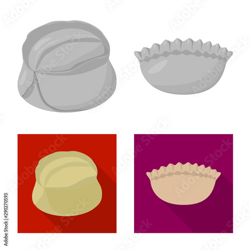 Vector design of products and cooking logo. Set of products and appetizer vector icon for stock.