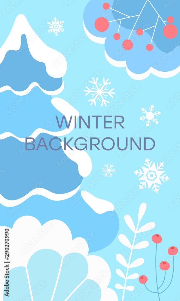 Elegant Winter Landscape Background. Flat Vector Illustration Elegant Winter Landscape Background. Flat Vector Illustration