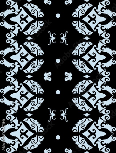 traditional seamless pattern of batik motif. Stylish fabric vector design. Creative textile background for fashion or cloth. Borneo style