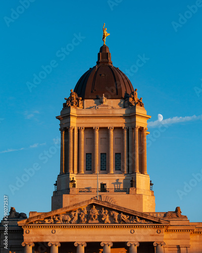 Closeup of the Manitoba Legislative Building with the 