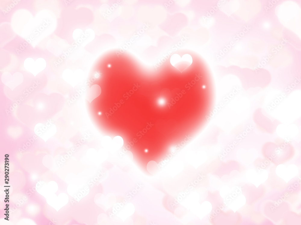 Heart Background with one big red heart