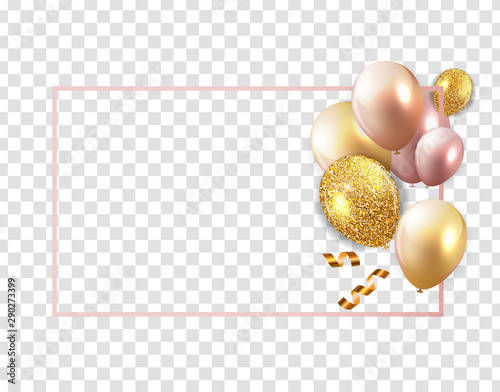 Glossy Happy Birthday Balloons Background Vector Illustration