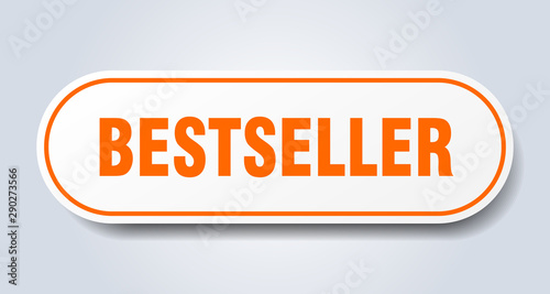 bestseller sign. bestseller rounded orange sticker. bestseller