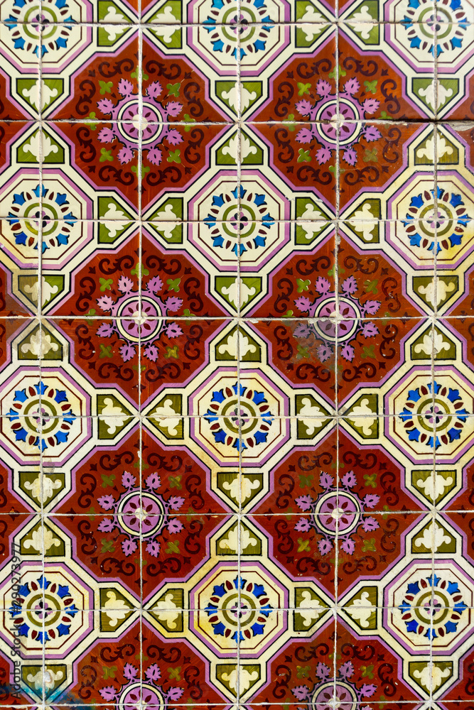 Azulejo tiles—a form of Portuguese and Spanish painted tin-glazed ceramic tilework.	