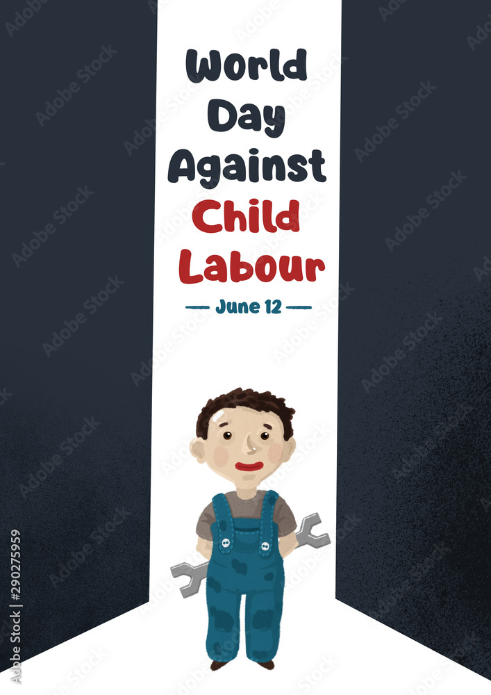 Poster Of World Day Against Child Labour June 12 Illustration Stock Illustration Adobe Stock