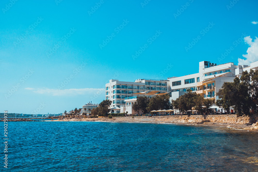hotel at beach in the summer