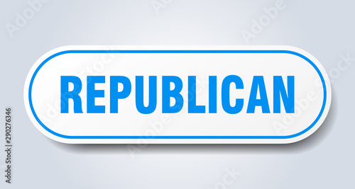 republican sign. republican rounded blue sticker. republican