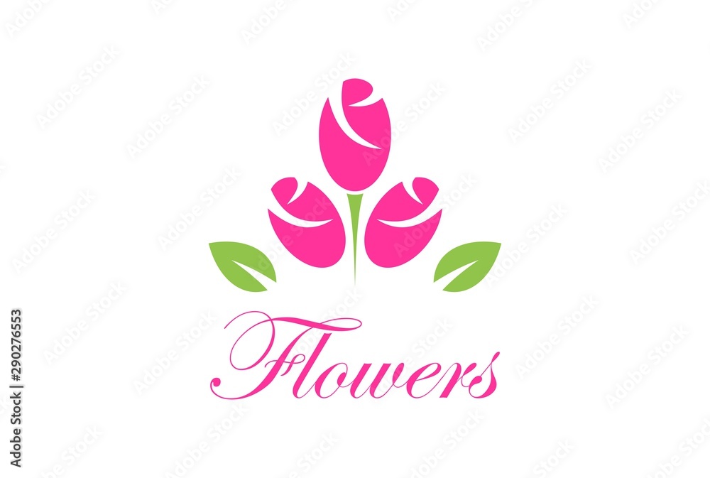 abstract flowers garden logo