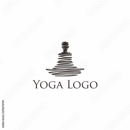Vector hand lettering sketchy yoga logo