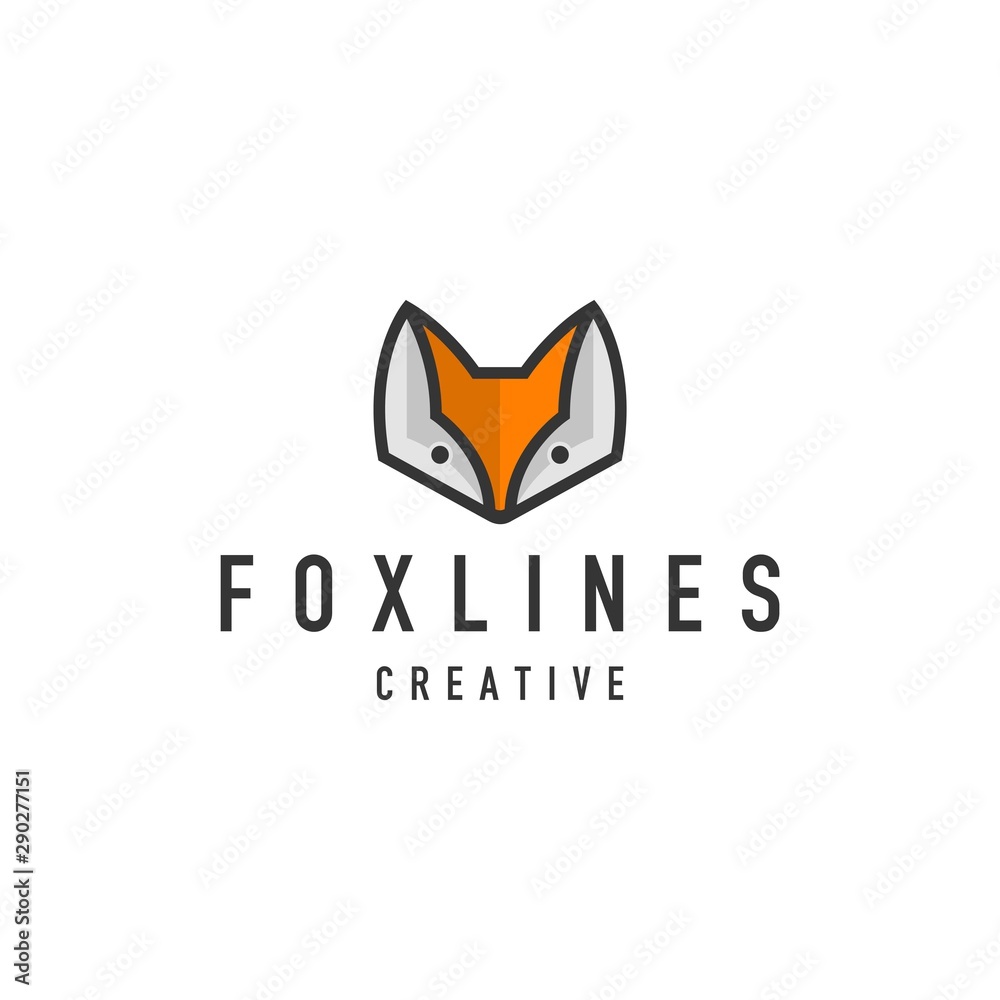 Fototapeta premium fox head sign logo icon - light vector background design