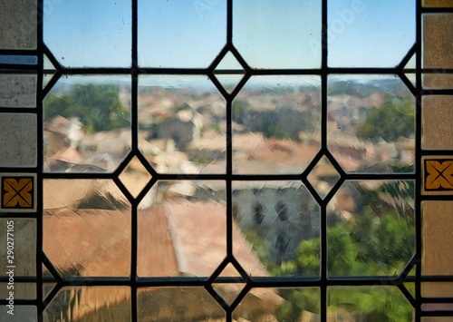 Stained glass leaded castle window