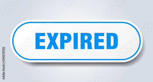 expired sign. expired rounded blue sticker. expired