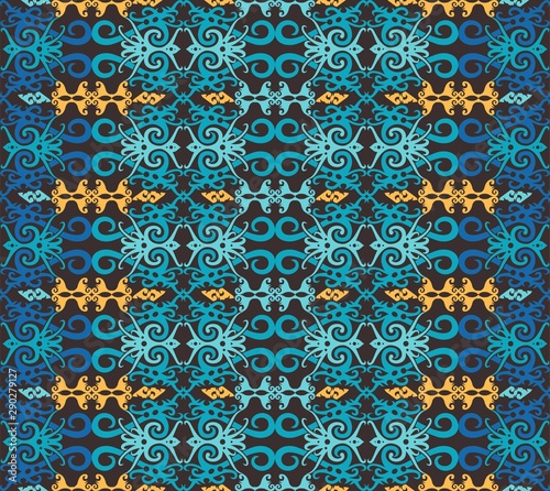 traditional seamless pattern of batik motif. Stylish fabric vector design. Creative textile background for fashion or cloth. Borneo style